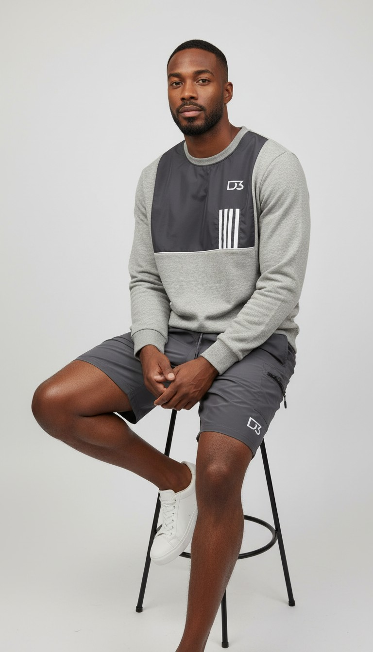 D3 Velocity Panel crew neck jumper